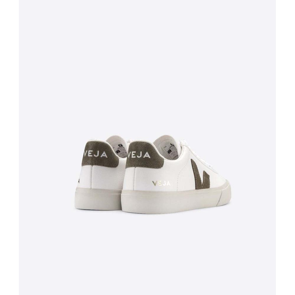 Veja CAMPO CHROMEFREE Women's Low Tops Sneakers White/Khaki | NZ 593KOR